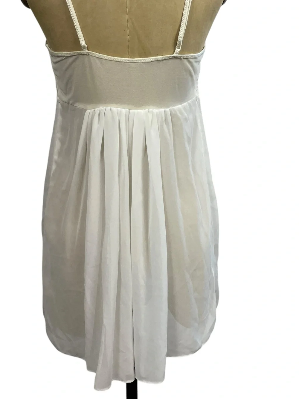 In Bloom Lace Nightie Dress SM White Chiffon Romantic Sequin Lingerie Embellish - Picture 11 of 14